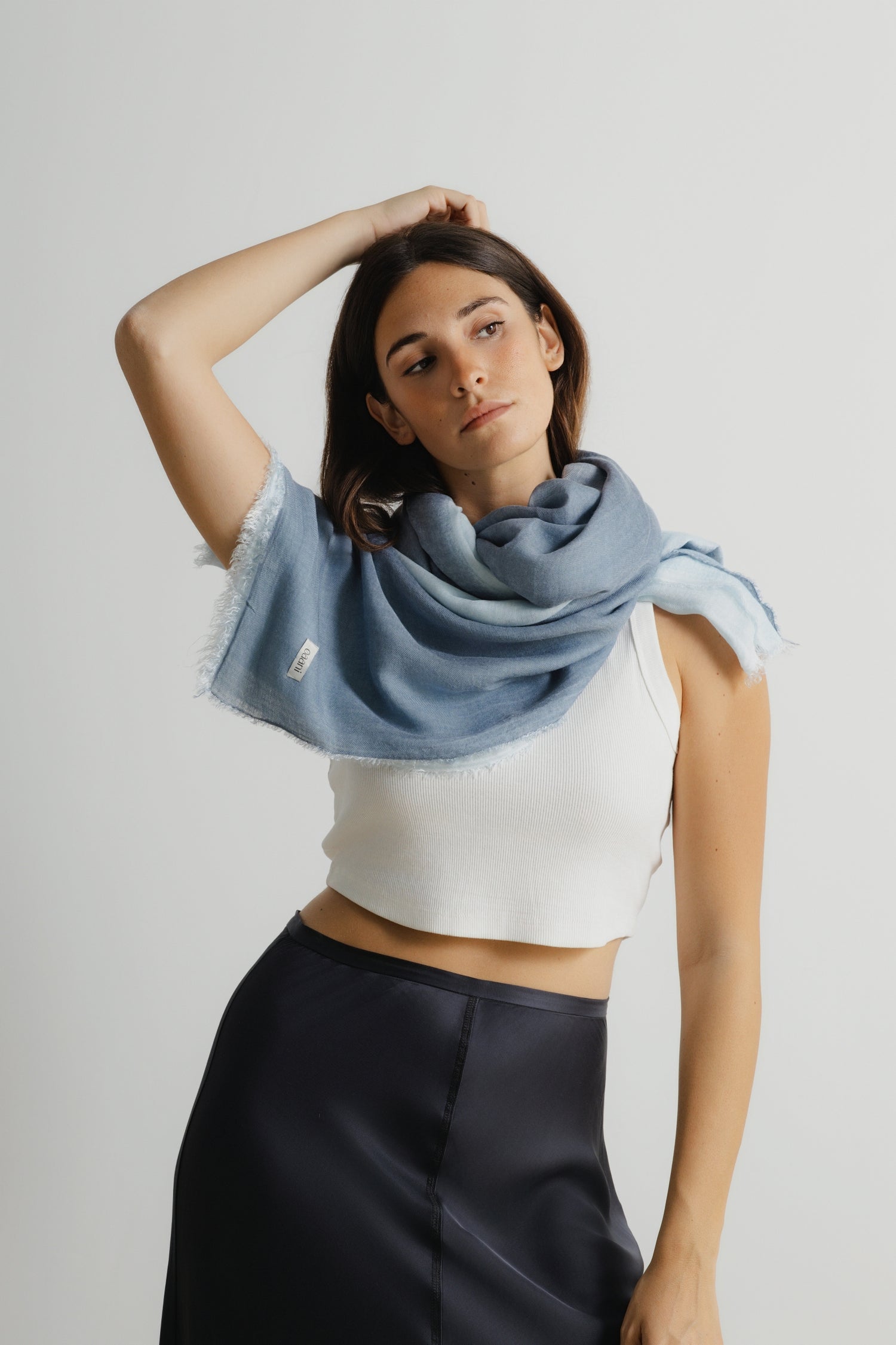 ATLAS - Versatile Scarf Wrap Blue Grey - Oaani