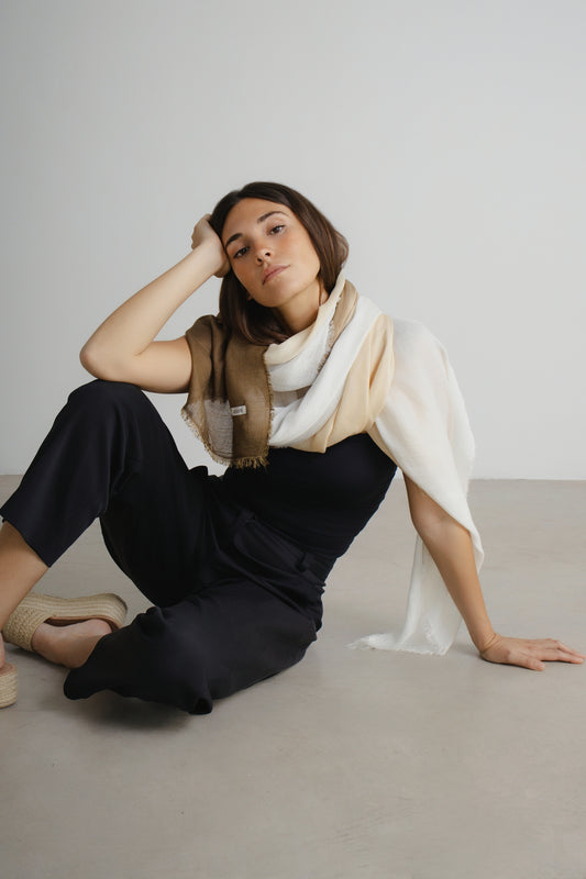 ATLAS - Versatile Scarf Wrap Beige Brown - Oaani